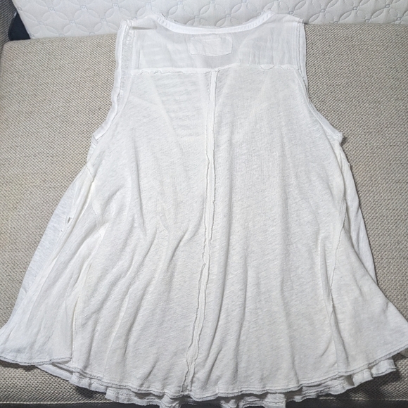 Free People NWOT Say You're Love Tunic sz MED in White Linen/Cotton Blend​​ - Picture 9 of 12